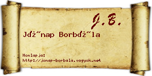 Jónap Borbála névjegykártya
